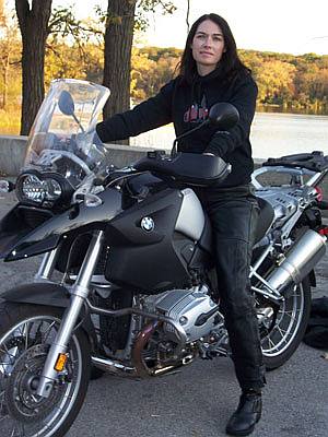 Motorcycle Helmet on Motorcycle Women