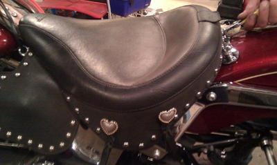 Heart Conchos added to Mustang seat