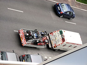 Our bikes on Trailers in Nice, France