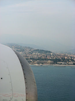 A view of the French Riveria from the plane.