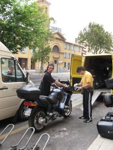 Unloading Motorcycles in France