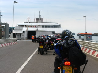 Boarding the Steam Packet cat ferry on our way to the Isle of Man