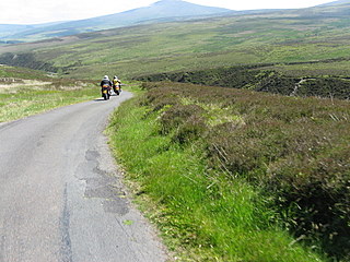 A tiny country road up on the mountain on the Isle of Man