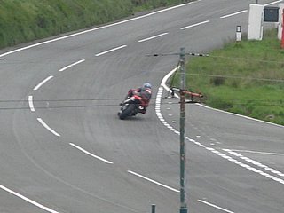 A closeup shot of one of the mountain course curves