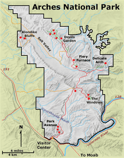 Arches National Park Map