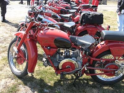 The Moto Guzzi motorcycles - beautifully posed for the photographs