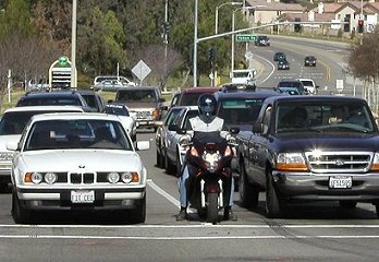 Motorcycle in Traffic