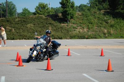 A Lady Motorcop in Action