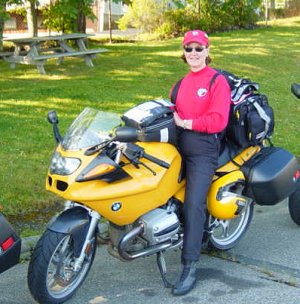 Lady on a BMW Bike