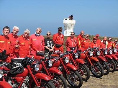 Regina with the Italian MotoGuzzi group.