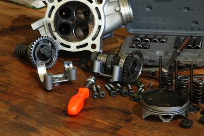 Disassembled Motorcycle Engine