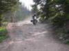 Riding Down a Rocky section of Cinnamon Pass