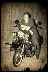 My hubby's favorite pic on me on the bike
