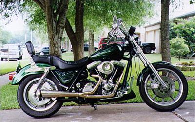 Shiny Green Harley FXR