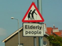 Elderly People Crossing Sign - prevalent in England