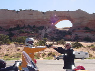 Her-Motorcycle Arches National Park