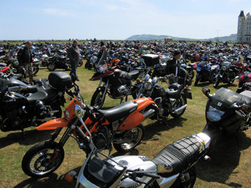 Many Motorcycles at Rally