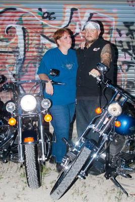 Hubby and me with our bikes