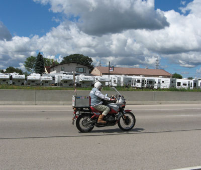 A Motorcyclist on the Highway
