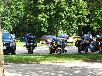 Parked Motorcycles at a State Park