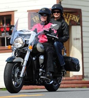 Two Women On Motorcycle